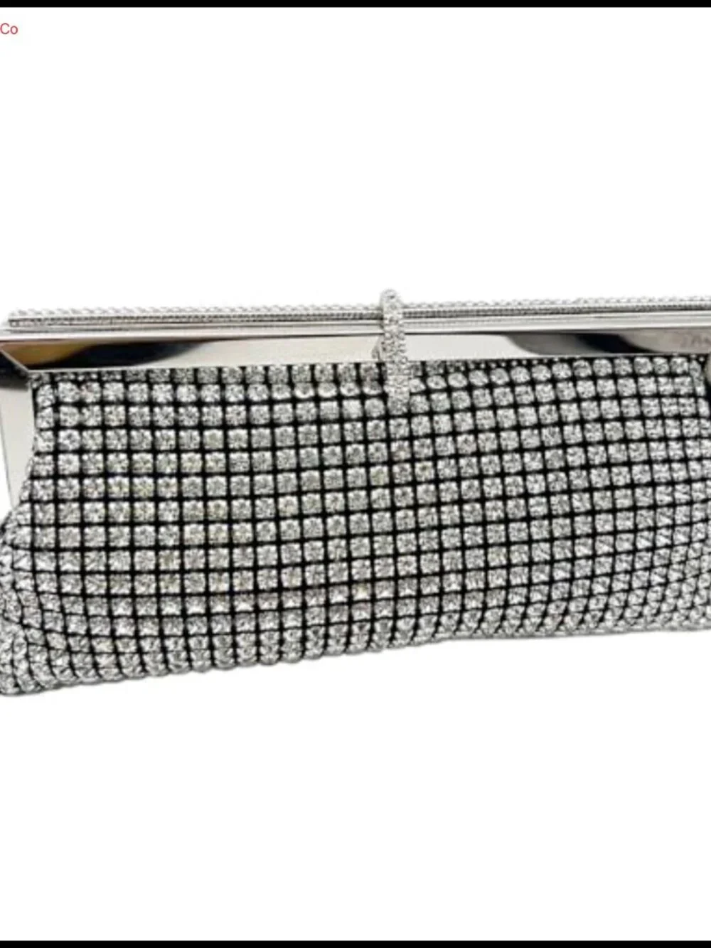 Womens Rhinestone Evening Clutch Metallic Frame Handbag Wedding Party Purse
